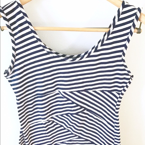 Flattering Sailor Stripe Crossover Mini Dress - Picture 7 of 7