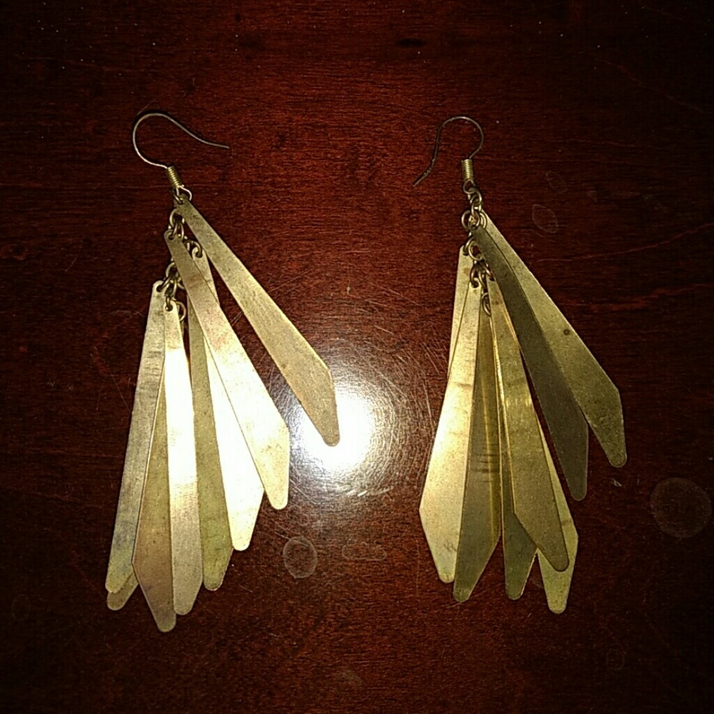 Brass dangle earrings