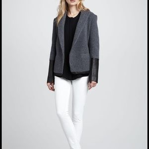 Gorgeous leather + wool/cashmere jacket by Theory