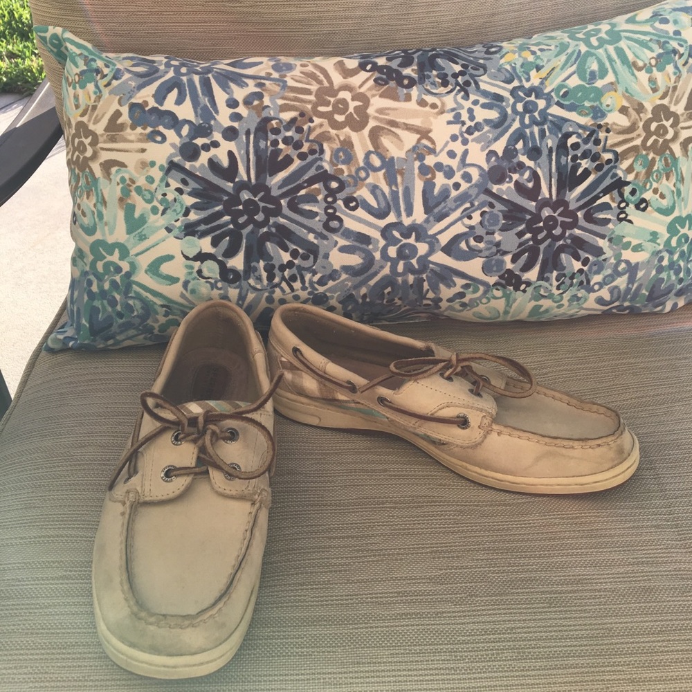 Cream Leather Sperry Top-Sider Shoes