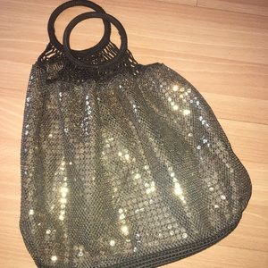 Brown Sequined Macramé GAP® Handbag