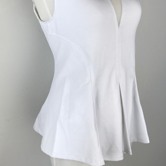 GUESS SLEEVELESS PONTE MESH PEPLUM TOP - Picture 6 of 8