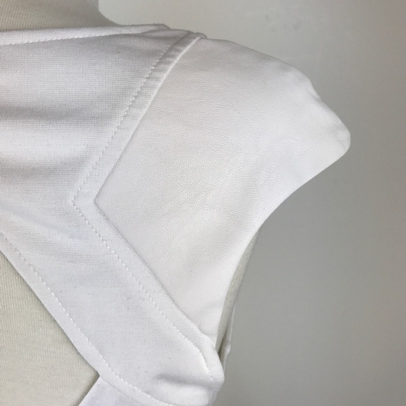 GUESS SLEEVELESS PONTE MESH PEPLUM TOP - Picture 8 of 8