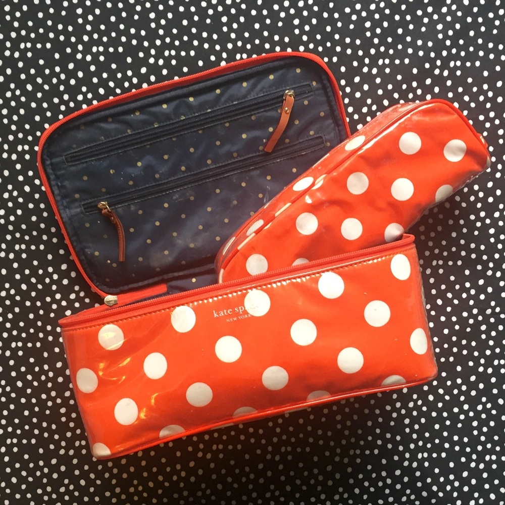 {kate spade} 2-in-1 Polka Dot Travel Cosmetics Bag