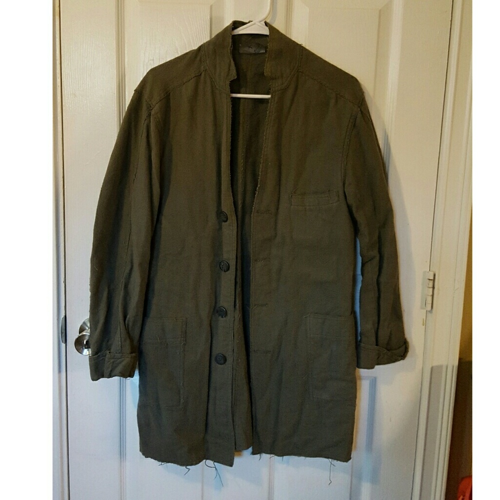 Faded army green cardigan, used in Divergent film
