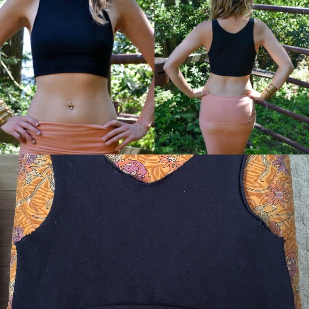 Sold Organic crop top handmade Running Rivers