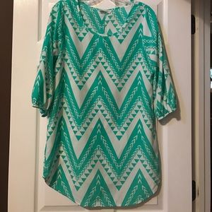 Peach, Love, California boutique Aztec print dress