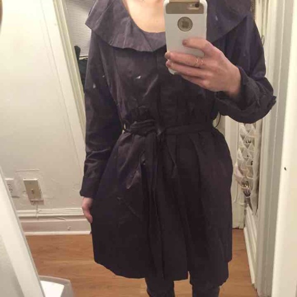 Purple Ruffle Collar Lightweight Coat - Picture 2 of 5