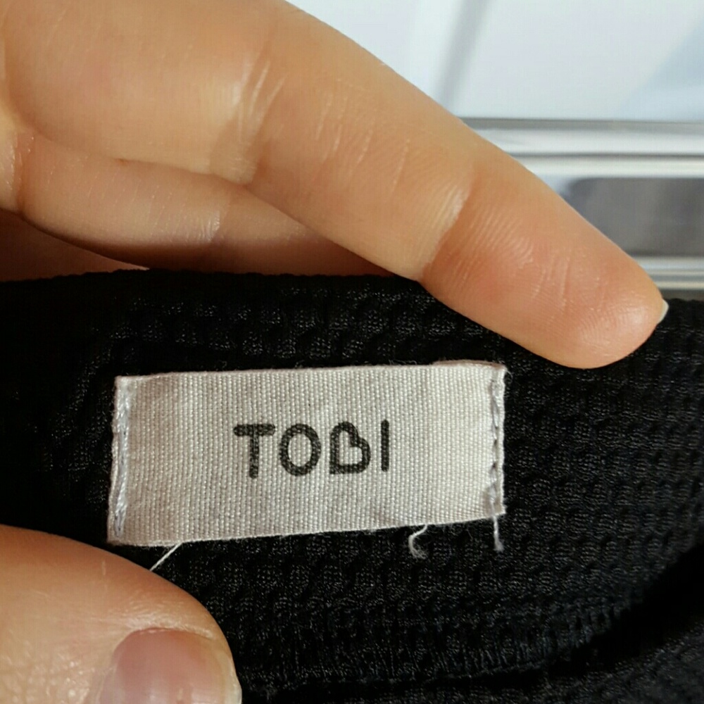 Tobi Black Mesh Insert Pencil Skirt - Picture 3 of 3