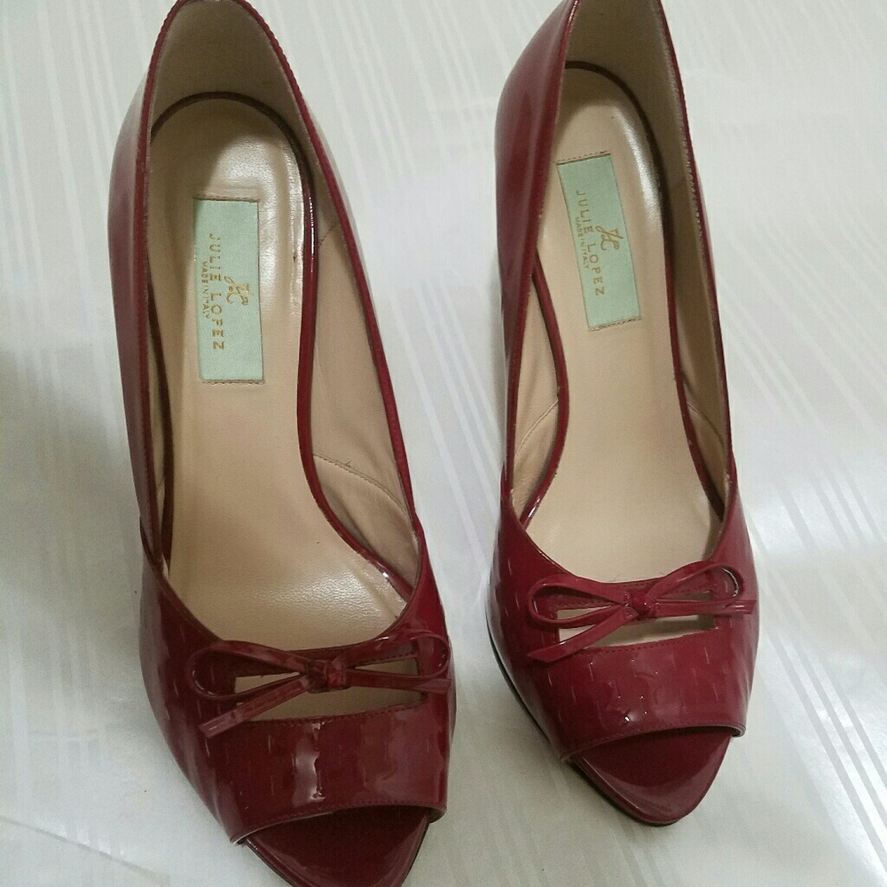 Red Italian leather heels Julie Lopez