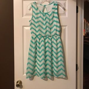 Chevron print lightweight skater dress