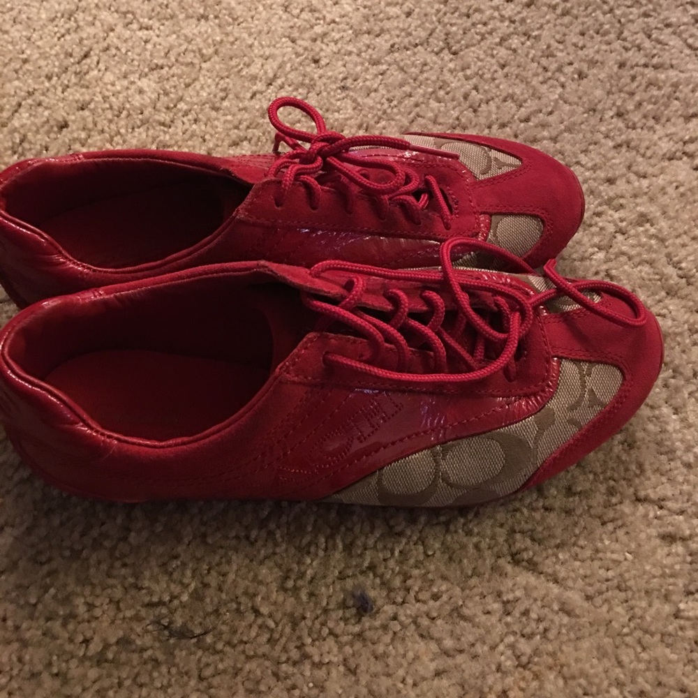 Red coach sneakers