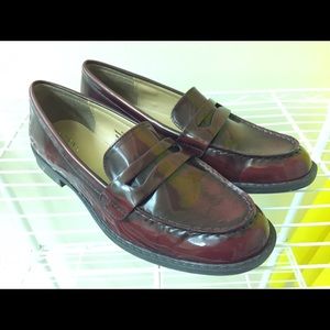 NWOT women's Merona Patent Leather Burgundy Penny