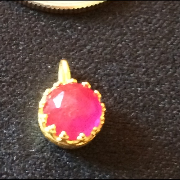 Natural birth stone pendant. Gold plated 925. - Picture 2 of 4