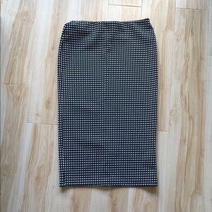 Retro Black and White Checkered Midi Skirt