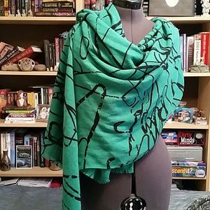 CLEARANCE! Green and black scarf / wrap