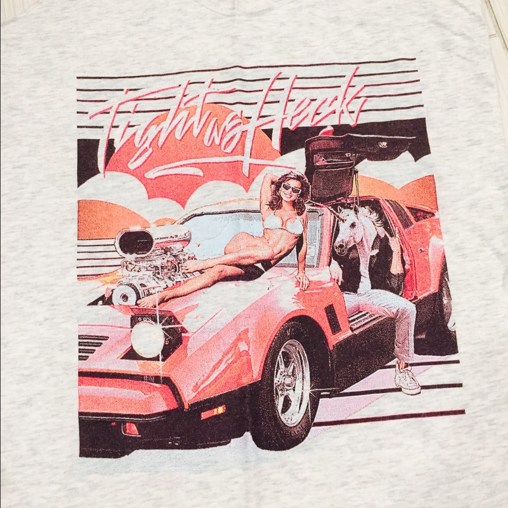 NWOT Funky Graphic Racerback Tank