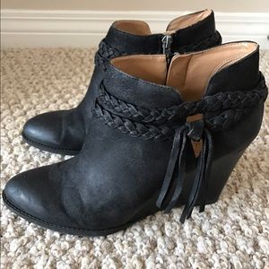 Black Wedge Booties