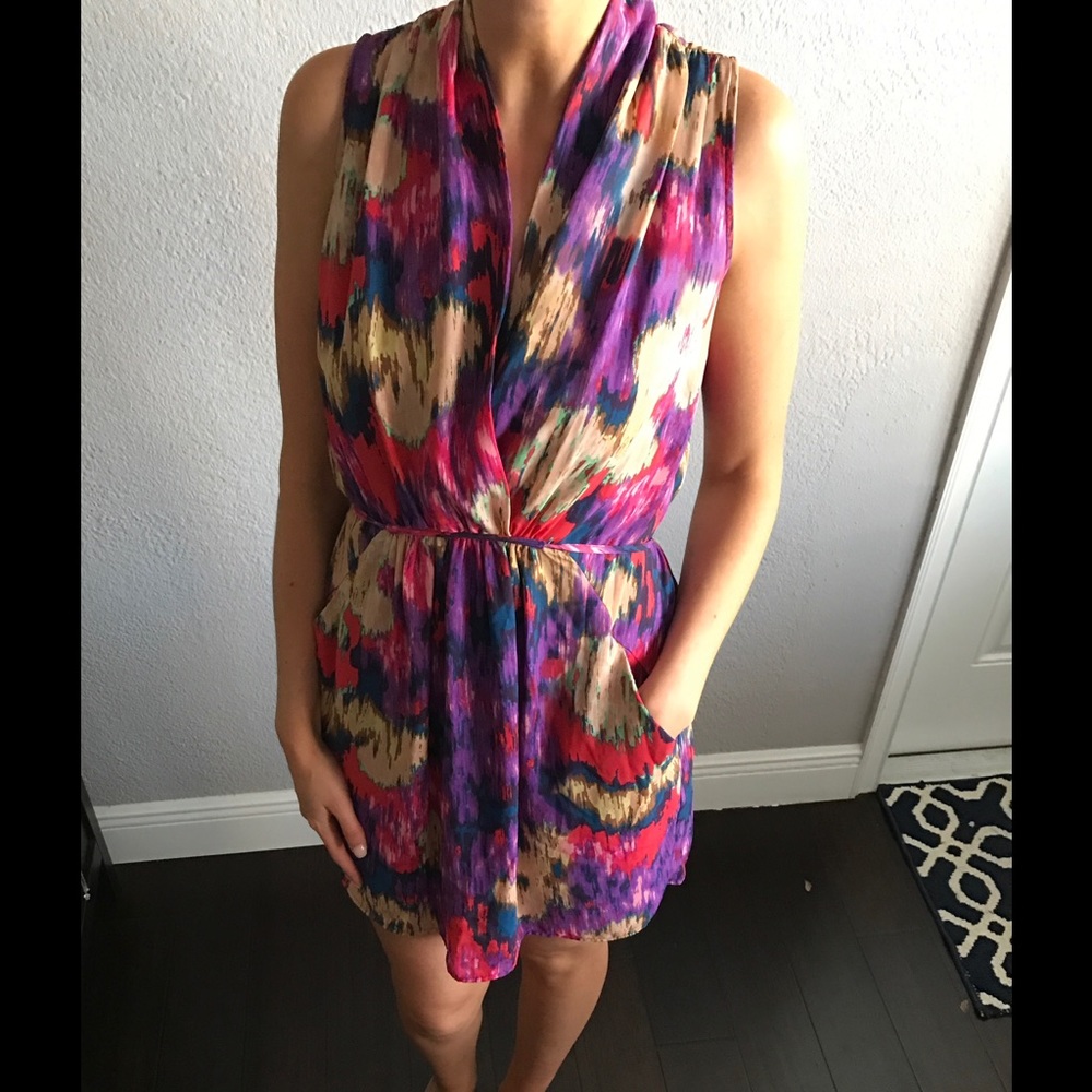 Aqua Faux Wrap Dress