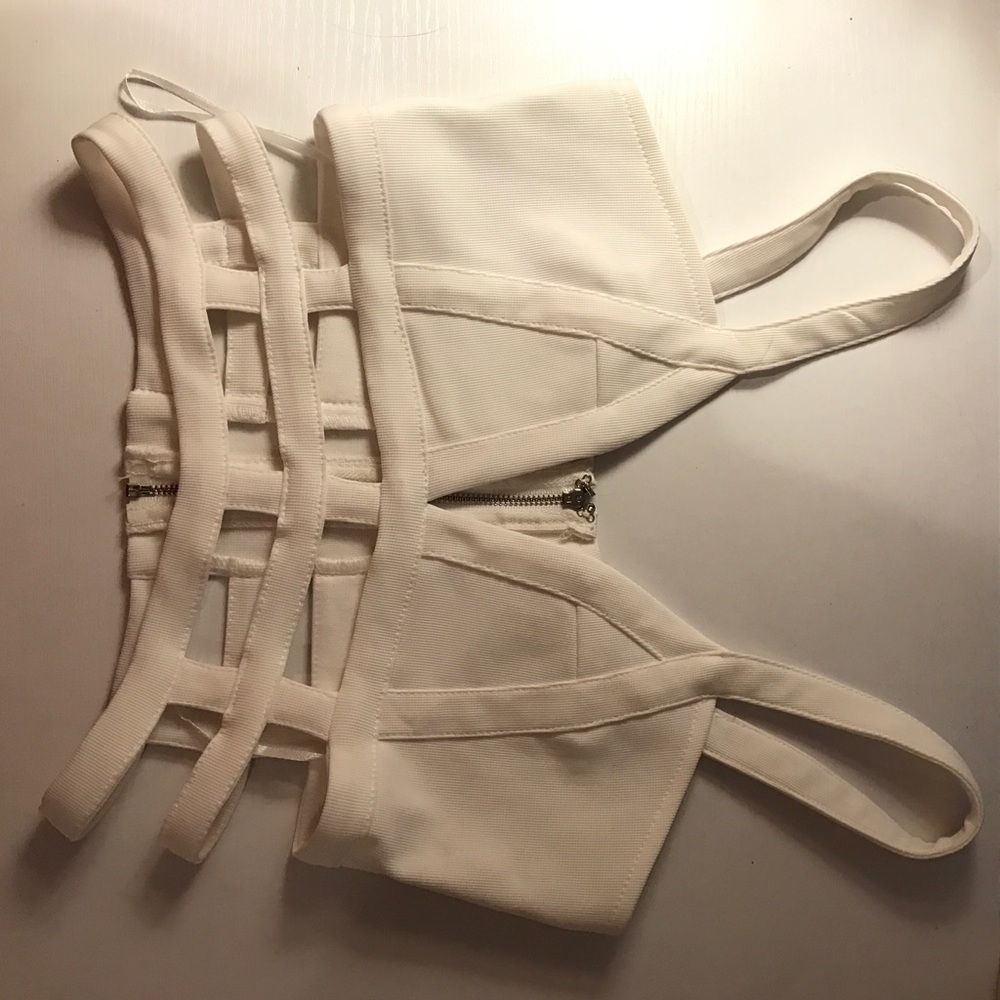 White bra crop top