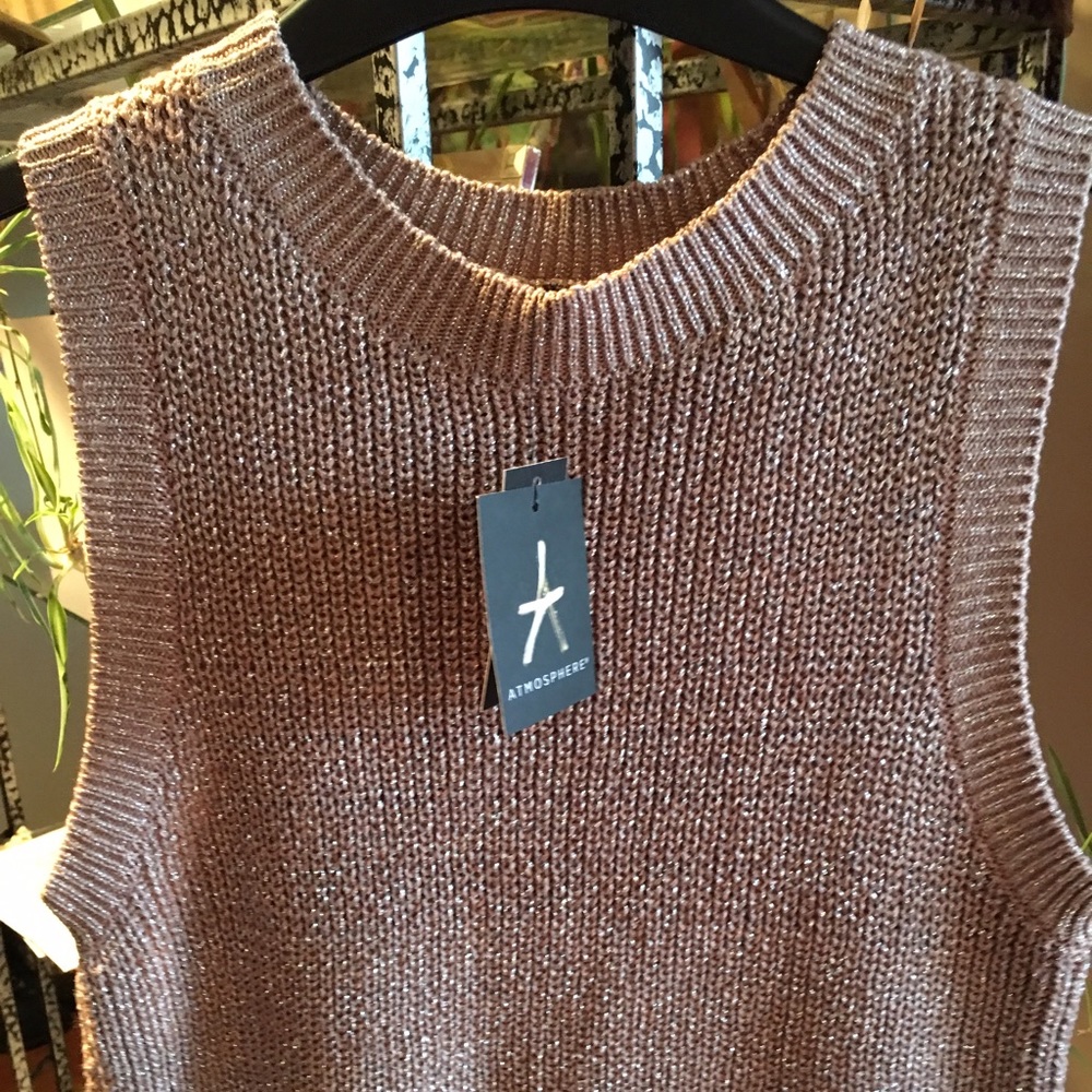 Women's sleeveless gold sweater