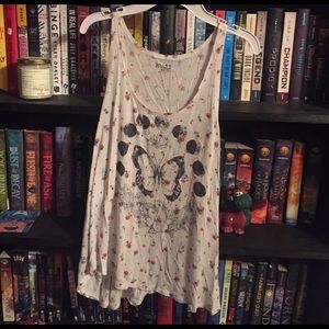 XL Mudd Tank Top with Floral Print/Butterfly