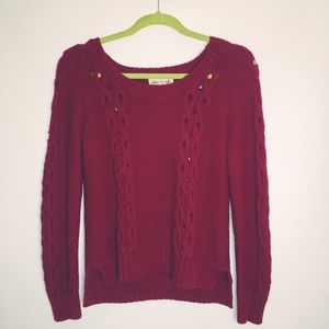 Olive & Oak Burgundy Knit Sweater