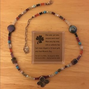 Michelle Roy Clover 14-karat gold necklace.