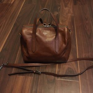 Brown fossil satchel