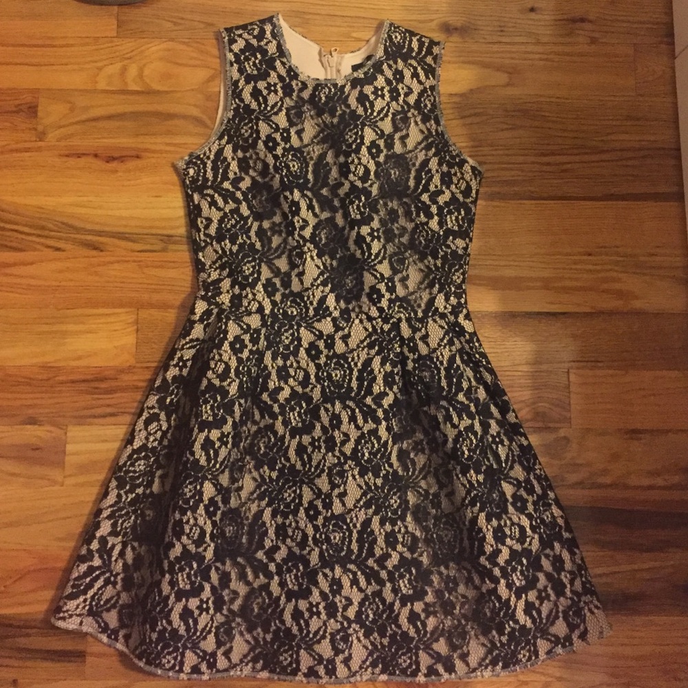 H&M tank top cream & black scuba material dress