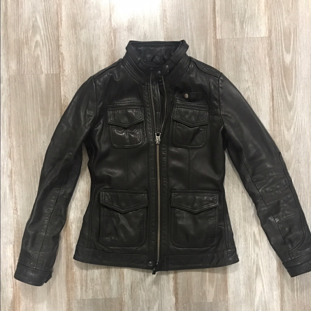Lucky Brand Stormy Moto Leather Jacket XS