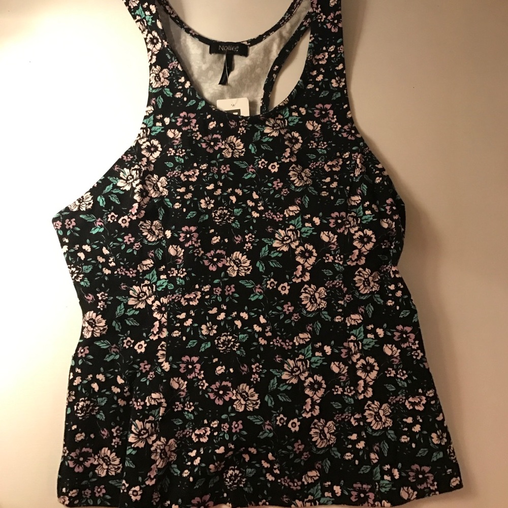Nollie tank top with flowers and cutouts