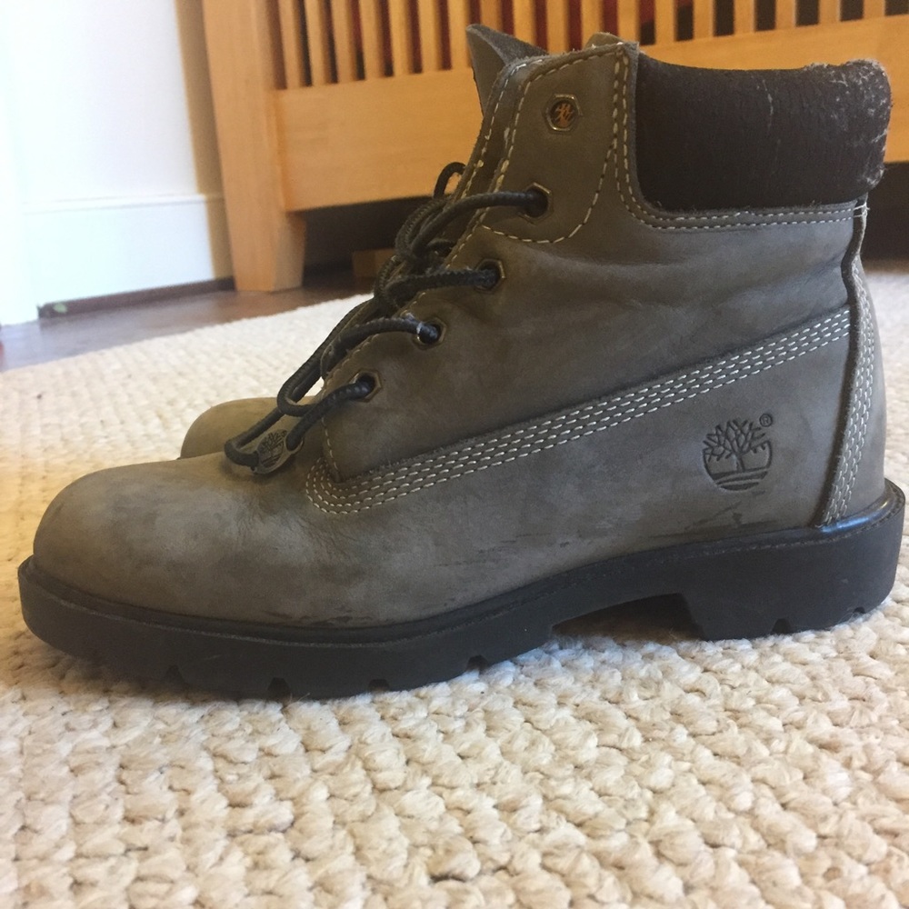 Gray timberland boots