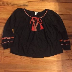H&M blouse with embroidered details