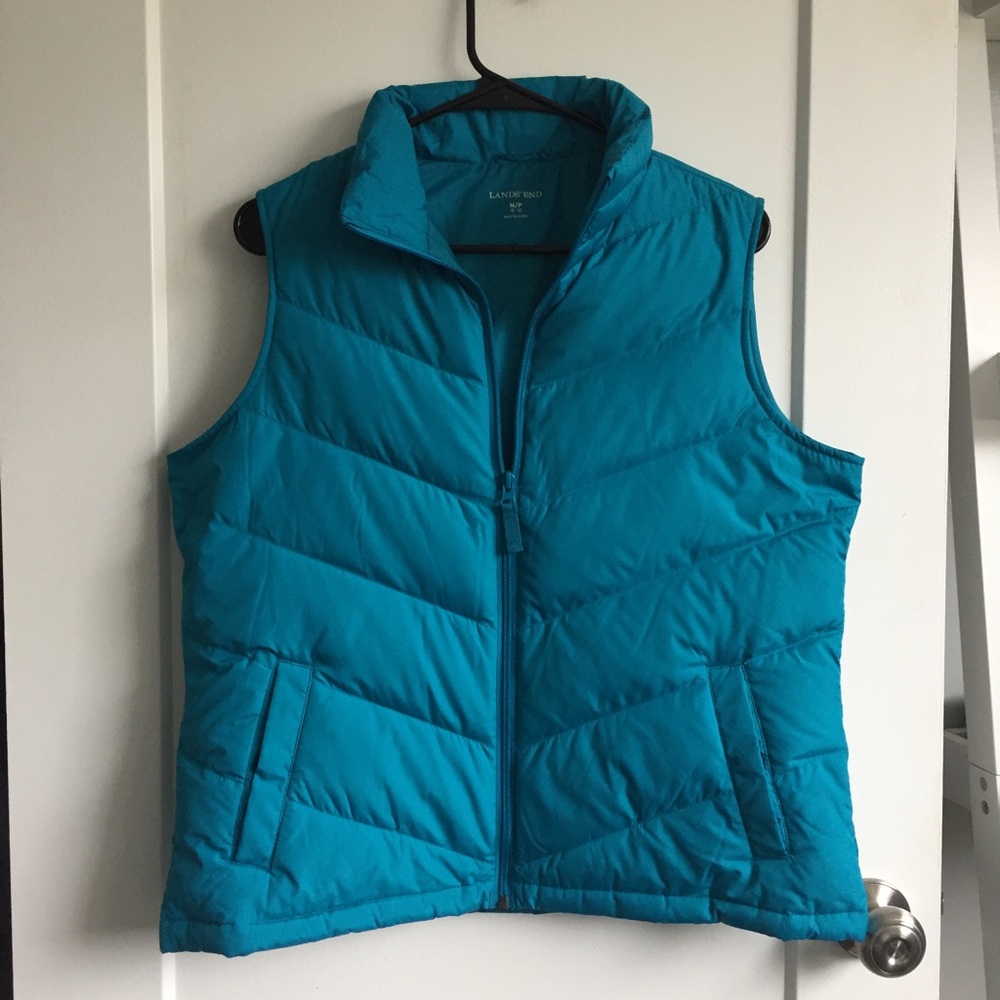 Lands' End Teal Puffy Vest