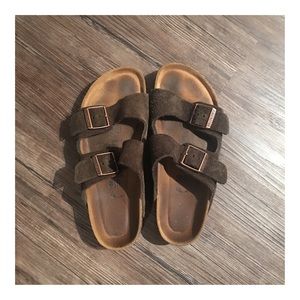 Suede Birkenstocks.