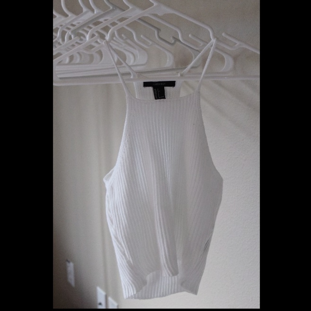 White knit halter top