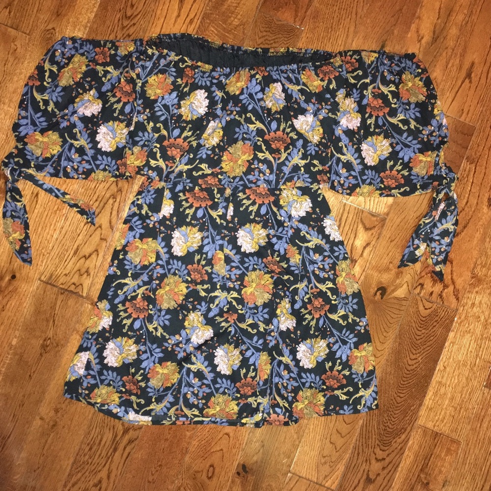 Strapless floral dress