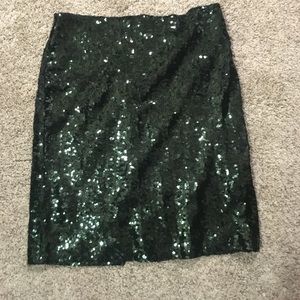 Green Sequin Mini Skirt