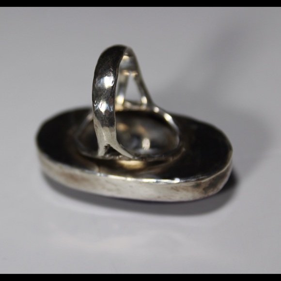 Sterling Silver purple geode ring OOAK - Picture 6 of 8