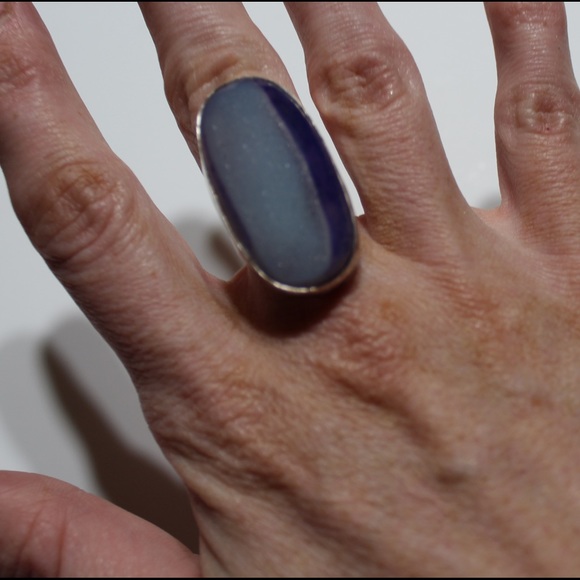 Sterling Silver purple geode ring OOAK - Picture 7 of 8