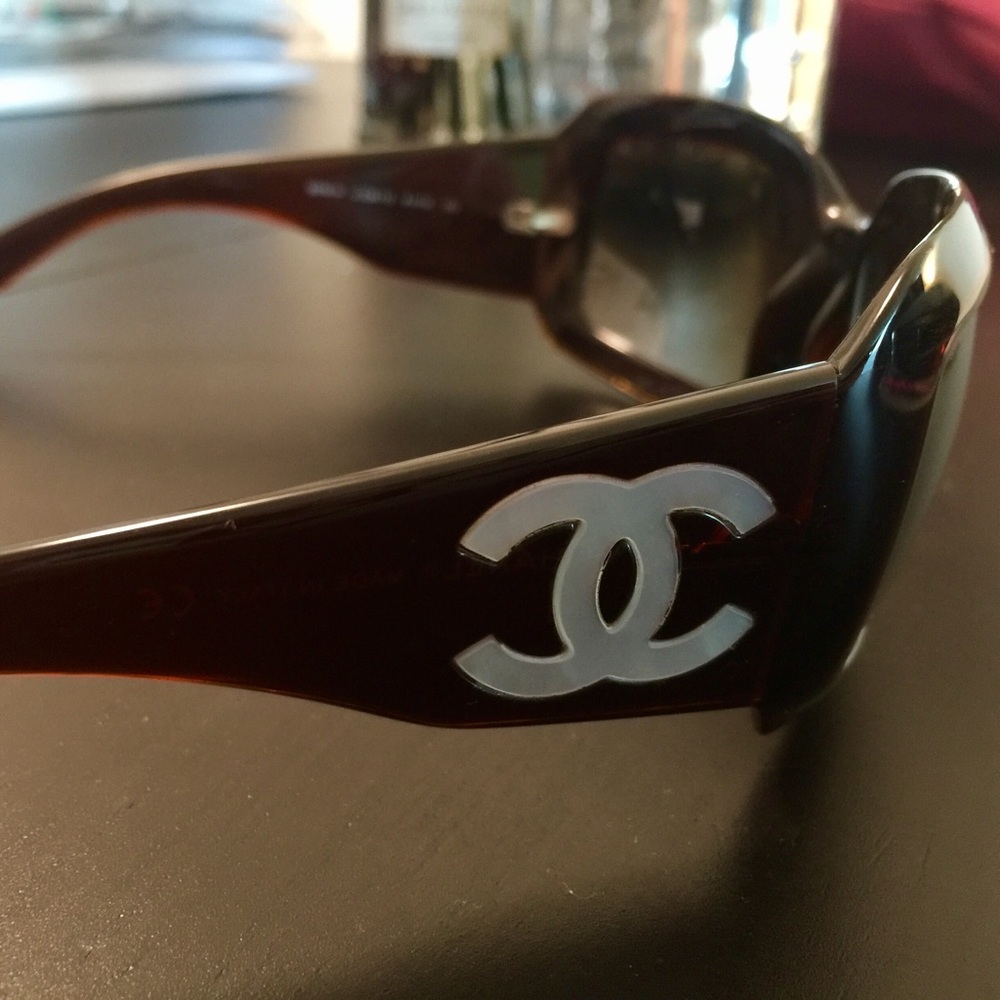 SOLD Chanel 5076H Mother of Pearl Sunglasses Brown