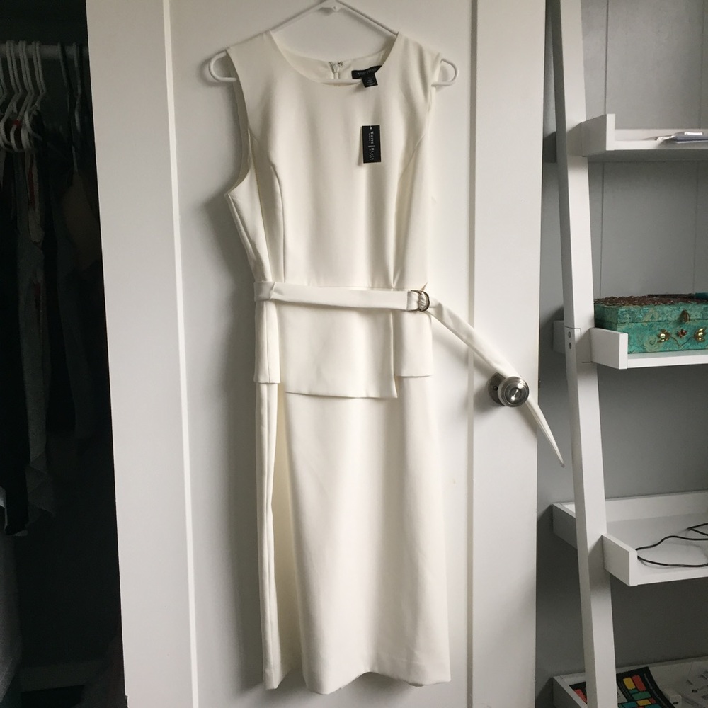 White House Black Market White Peplum Dress