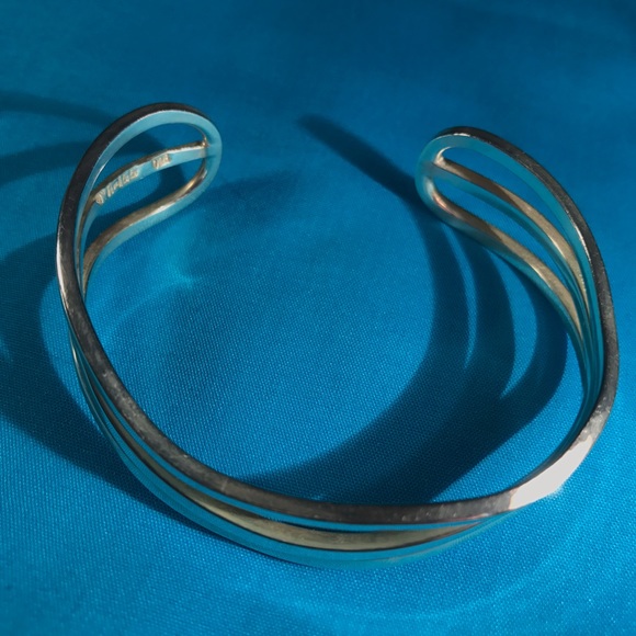 Sterling Silver, 925 Stamped, Bracelet Cuff, Waves - Picture 4 of 4