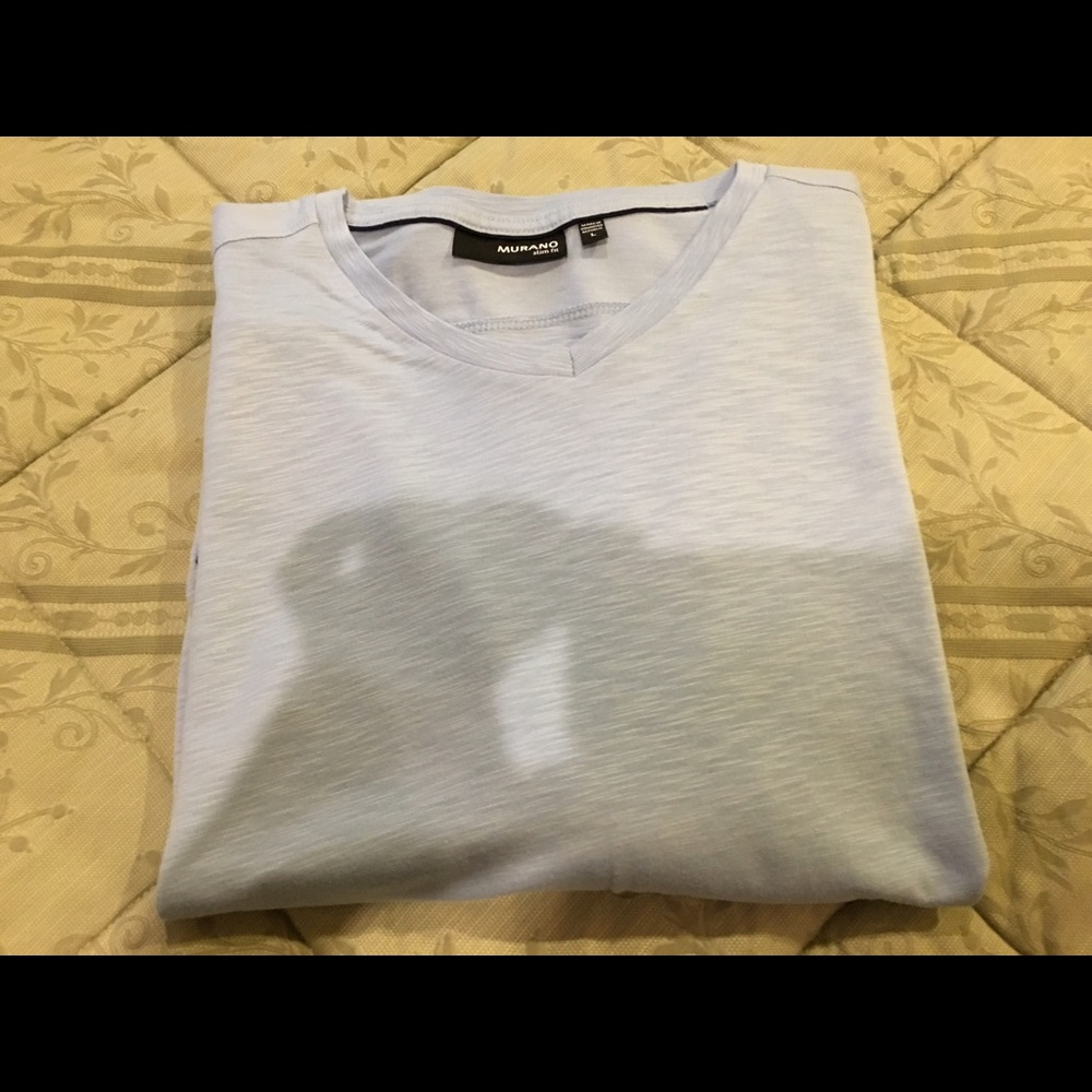 Murano men's v-neck light blue long sleeve t-shirt