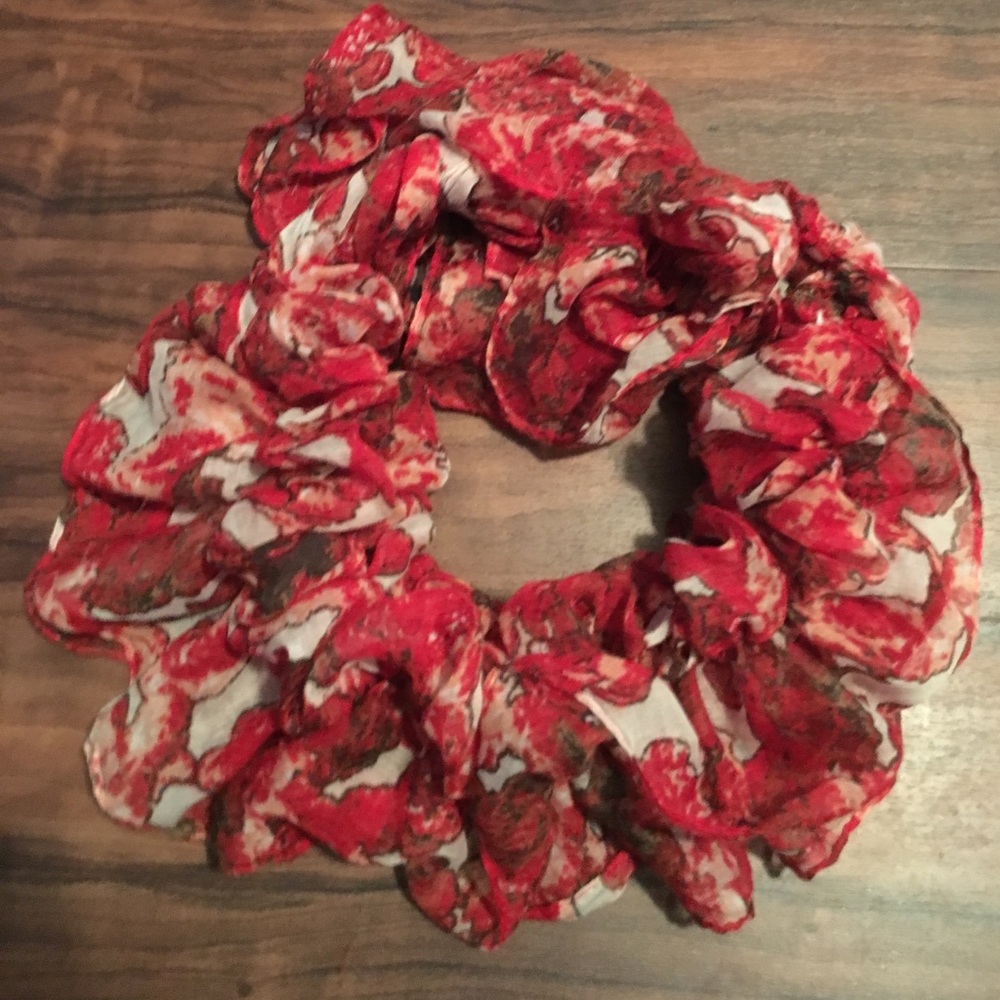 Rue 21 Etc! Red and tan floral scarf/shawl