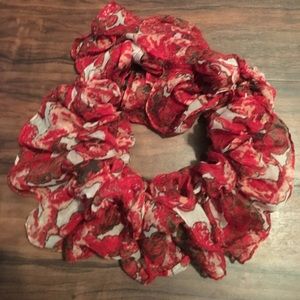 Rue 21 Etc! Red and tan floral scarf/shawl