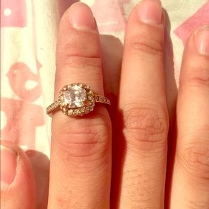 Rose gold, crystal ring.