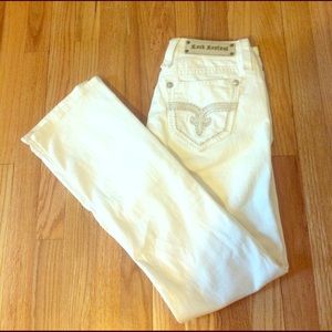 White boot cut jeans