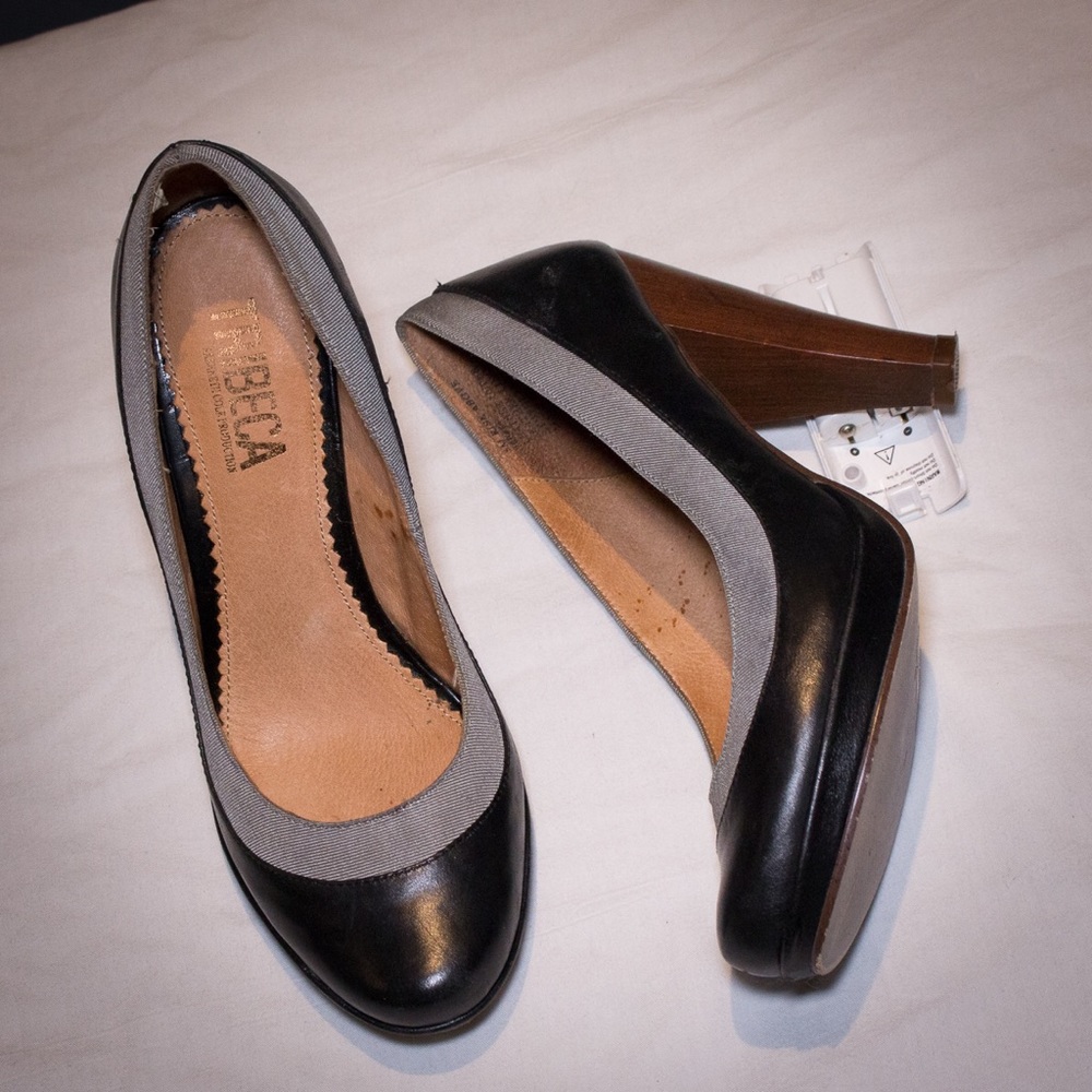 TriBeCa black round toe shoes